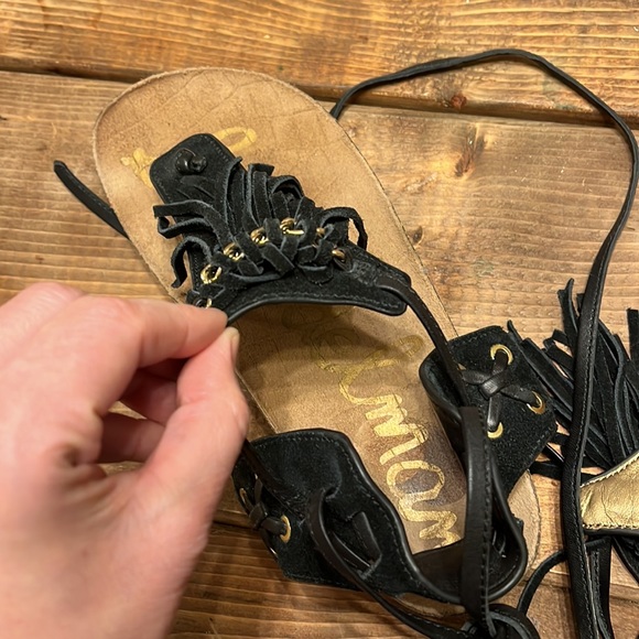 SAM EDELMAN Boho Fringe Leather sandals - Picture 6 of 10